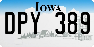 IA license plate DPY389