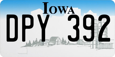 IA license plate DPY392