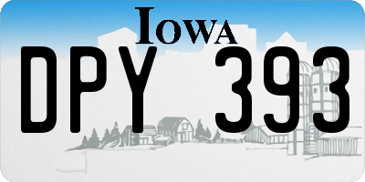 IA license plate DPY393