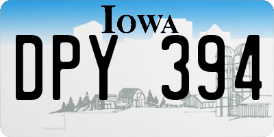 IA license plate DPY394