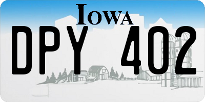 IA license plate DPY402