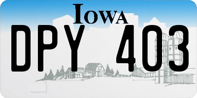 IA license plate DPY403