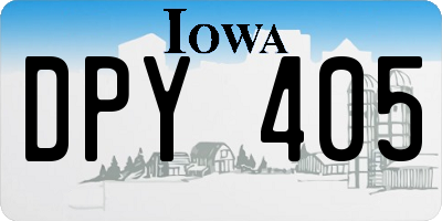 IA license plate DPY405