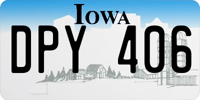 IA license plate DPY406