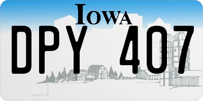 IA license plate DPY407