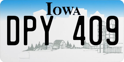 IA license plate DPY409