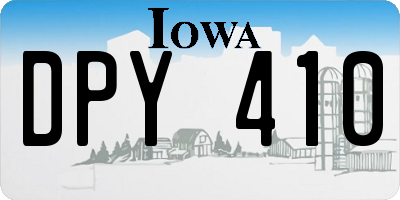 IA license plate DPY410