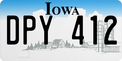 IA license plate DPY412