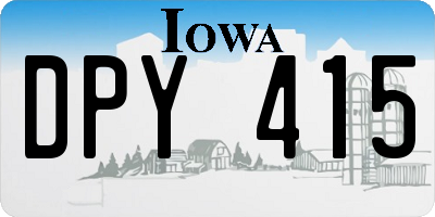 IA license plate DPY415
