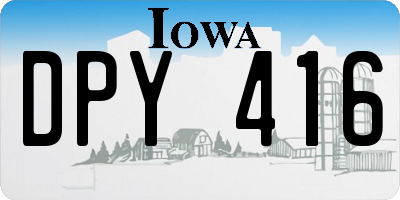 IA license plate DPY416
