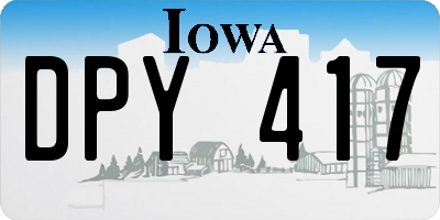 IA license plate DPY417