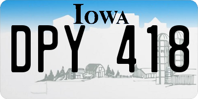 IA license plate DPY418
