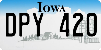 IA license plate DPY420