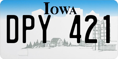 IA license plate DPY421