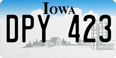 IA license plate DPY423