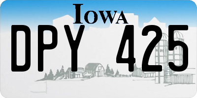 IA license plate DPY425