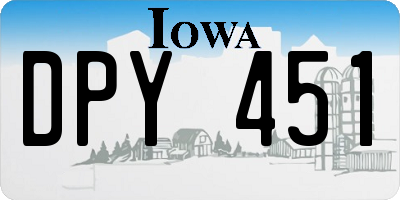 IA license plate DPY451