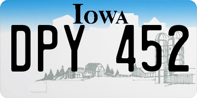 IA license plate DPY452