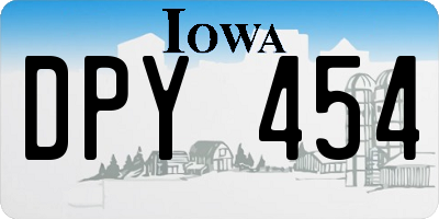 IA license plate DPY454