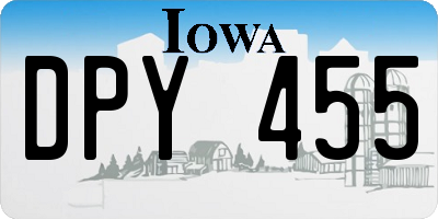 IA license plate DPY455