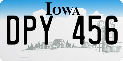 IA license plate DPY456