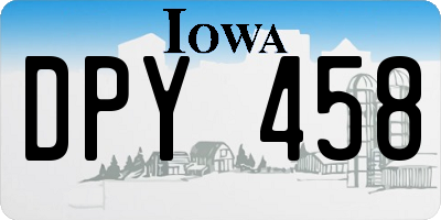 IA license plate DPY458