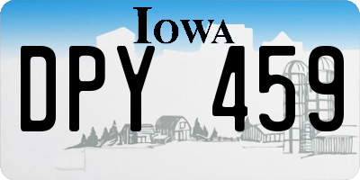IA license plate DPY459
