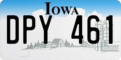 IA license plate DPY461