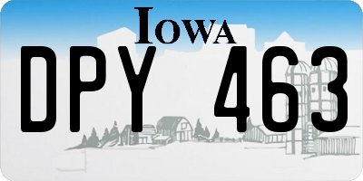 IA license plate DPY463