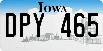 IA license plate DPY465