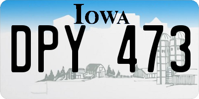 IA license plate DPY473