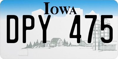 IA license plate DPY475