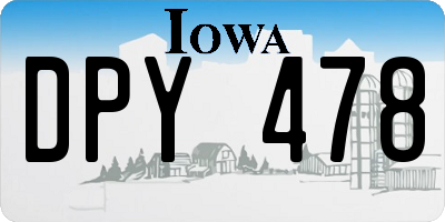 IA license plate DPY478