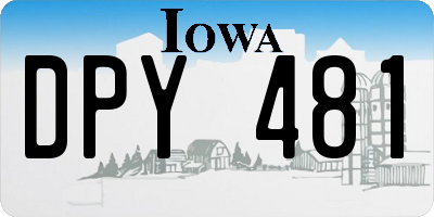 IA license plate DPY481