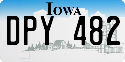 IA license plate DPY482