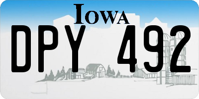 IA license plate DPY492