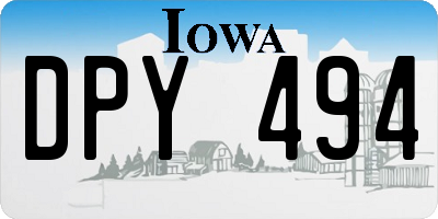 IA license plate DPY494