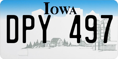 IA license plate DPY497