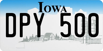 IA license plate DPY500