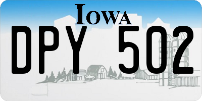 IA license plate DPY502