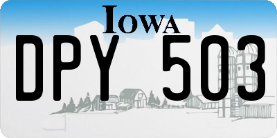 IA license plate DPY503