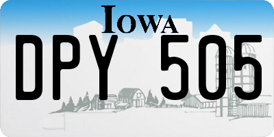 IA license plate DPY505