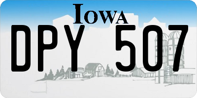 IA license plate DPY507