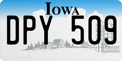 IA license plate DPY509