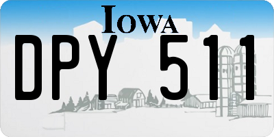 IA license plate DPY511