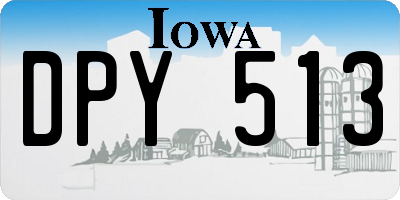 IA license plate DPY513