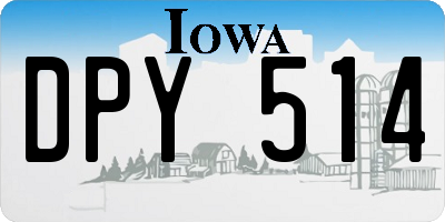 IA license plate DPY514
