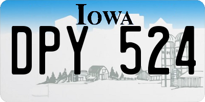 IA license plate DPY524