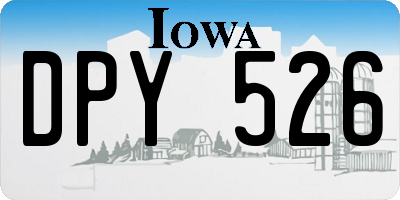 IA license plate DPY526
