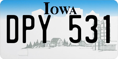 IA license plate DPY531